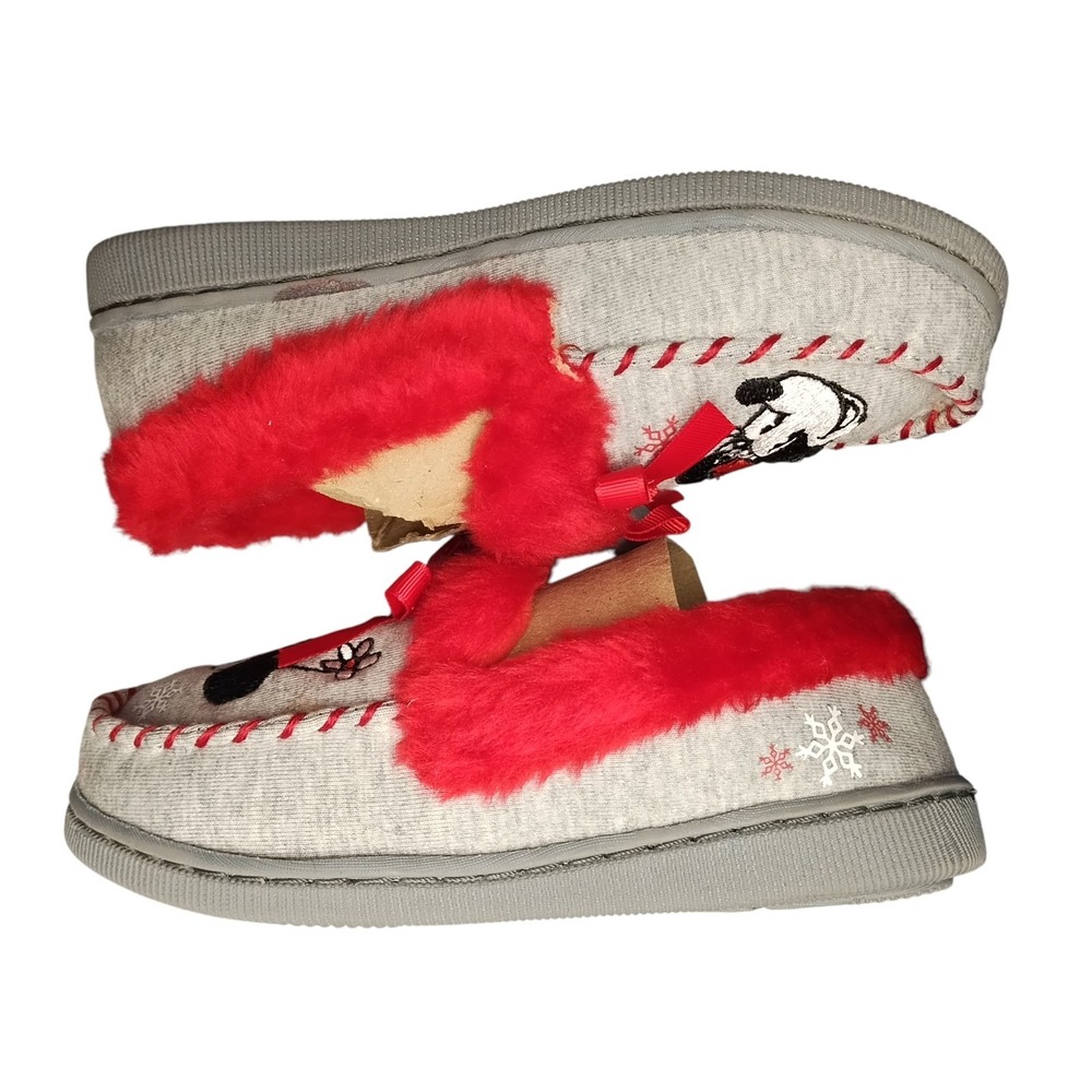 Disney Minnie Mouse Moccasin Slippers Kids US Size 13/1 Multicolor‎ Bow Slip On